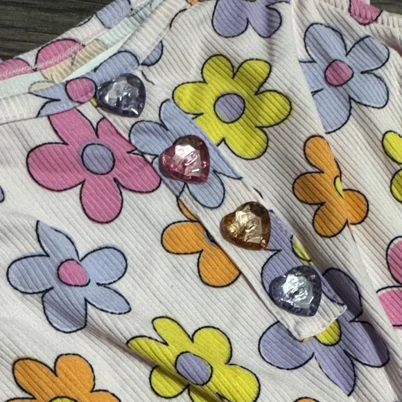 Floral and Purple Ruffle Romper Set - Picture 3 of 5